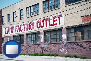 a lamp factory outlet store - with Colorado icon