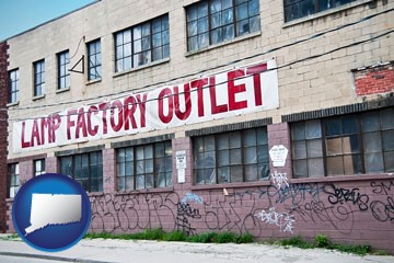 a lamp factory outlet store - with Connecticut icon