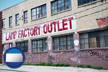 a lamp factory outlet store - with Kansas icon