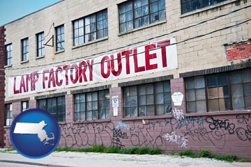 a lamp factory outlet store - with Massachusetts icon
