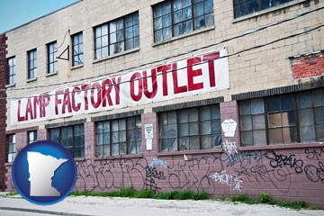 a lamp factory outlet store - with Minnesota icon