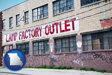 a lamp factory outlet store - with Missouri icon