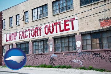 a lamp factory outlet store - with North Carolina icon