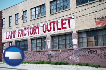a lamp factory outlet store - with Nebraska icon