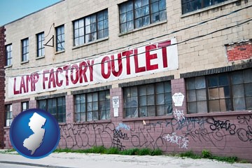 a lamp factory outlet store - with New Jersey icon