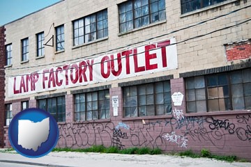 a lamp factory outlet store - with Ohio icon