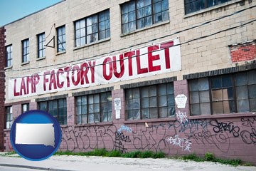 a lamp factory outlet store - with South Dakota icon