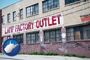 a lamp factory outlet store - with West Virginia icon